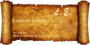 Ladics Ervin névjegykártya