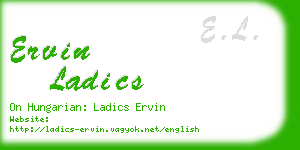 ervin ladics business card